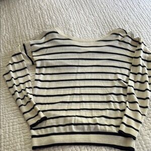 J. Crew Striped Navy and White Women's Sweater